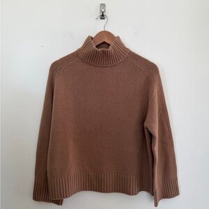 Sézane Cozy Brown Turtleneck Sweater